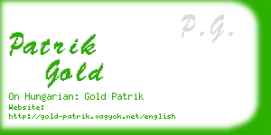 patrik gold business card